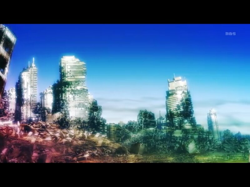 Ruined City Skyline — Blue