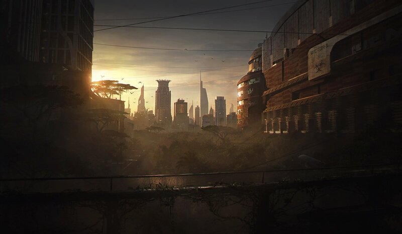 Ruined City Skyline — Brown