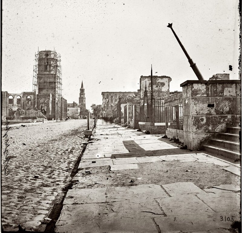 Ruined City Street — Black, Desolate, Afternoon, Photograph, Cannon