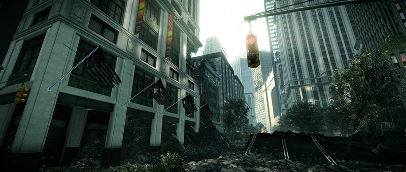 Ruined City Street — Gray, Apocalyptic, Afternoon, 3d Render, Buildings