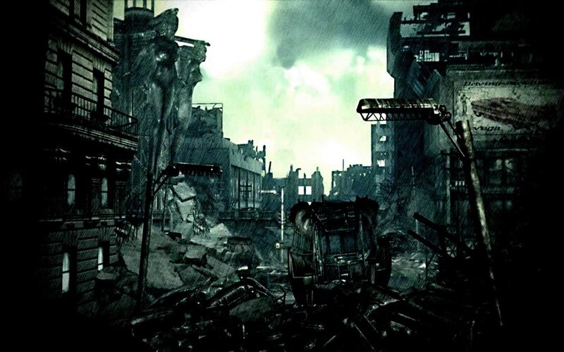 Ruined City Street — Green