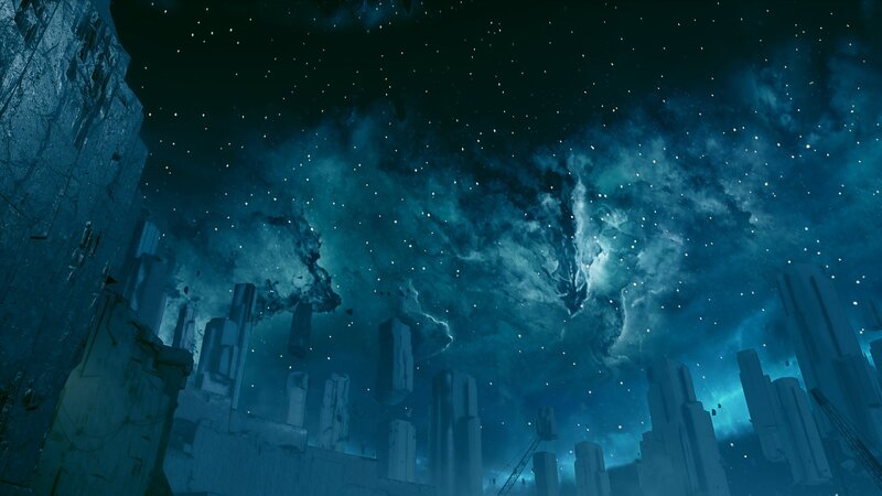 Ruined City under Stars