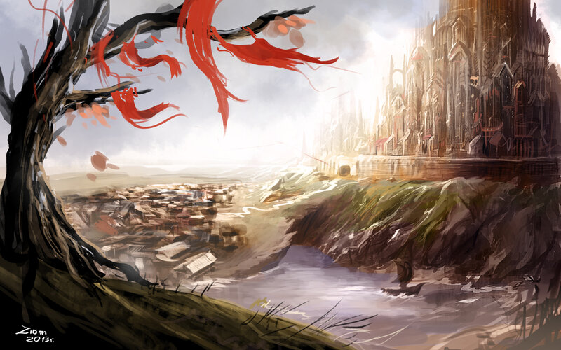 Ruined City with Castle