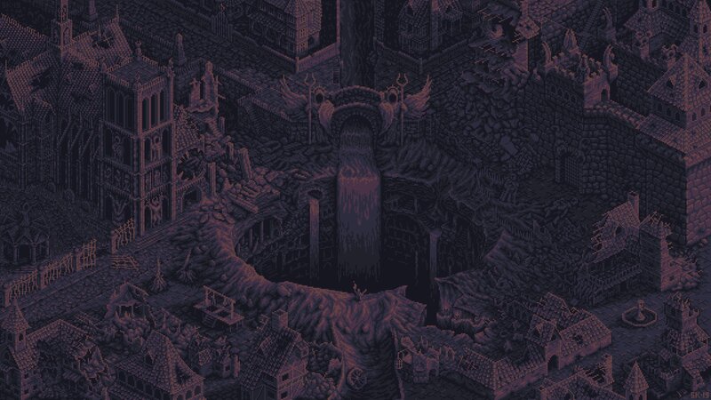 Ruined City with Central Pit