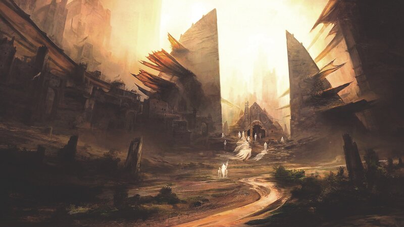 Ruined City with Figures — Brown