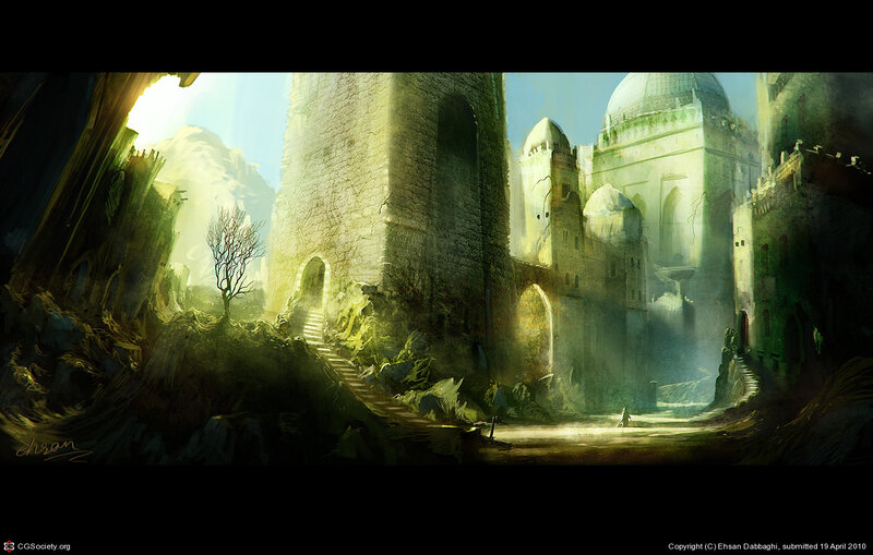Ruined City with Stone Towers