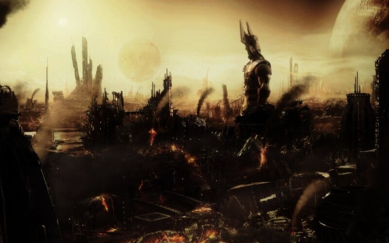 Ruined Cityscape — Brown, Apocalyptic, Sunset