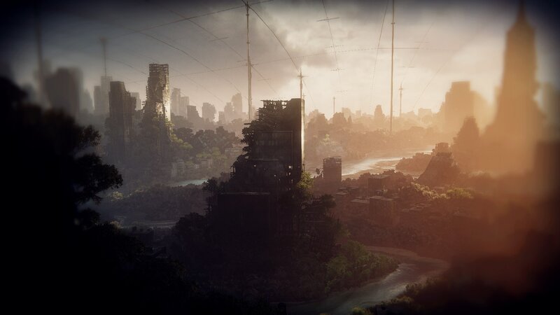 Ruined Cityscape — Brown, Dramatic, Sunset