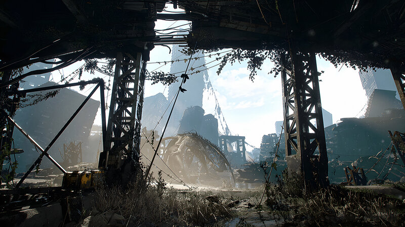 Ruined Cityscape — Gray, Desolate, Afternoon