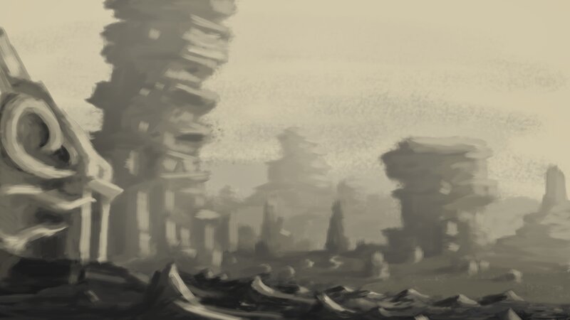 Ruined Cityscape — Gray, Desolate