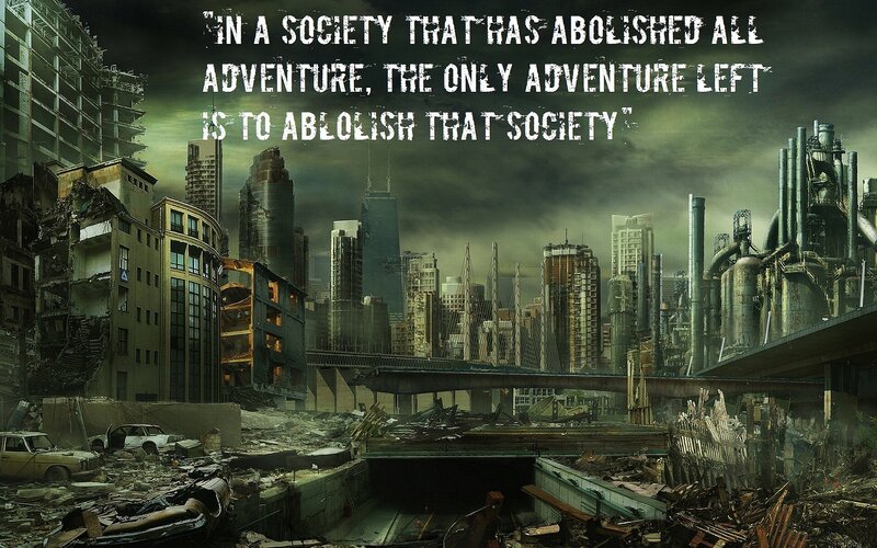 Ruined Cityscape — Green, Apocalyptic