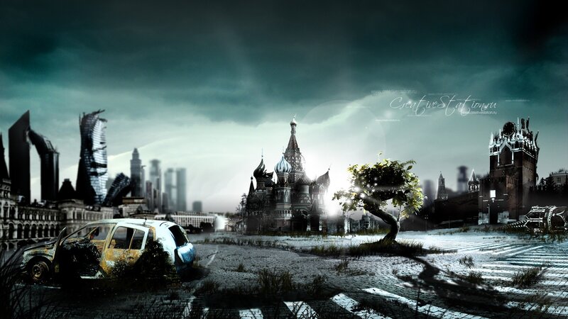Ruined Cityscape with Cathedral