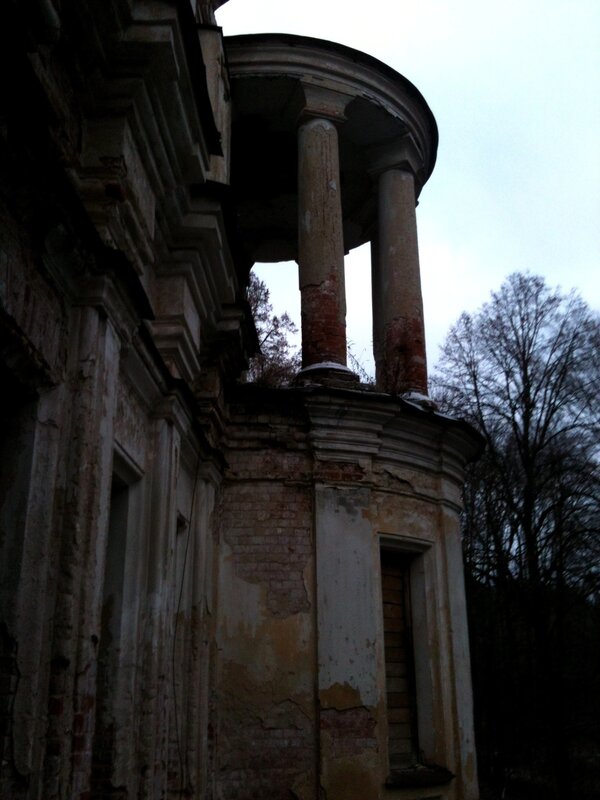 ruined classical building