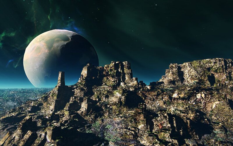 Ruined Cliffs under Planet