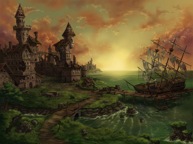Ruined Coastal Town