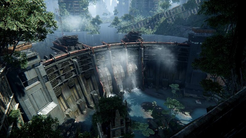 Ruined Dam with Waterfalls
