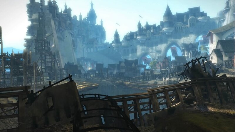ruined fantasy cityscape