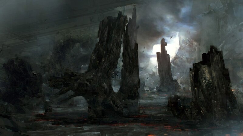 ruined forest landscape