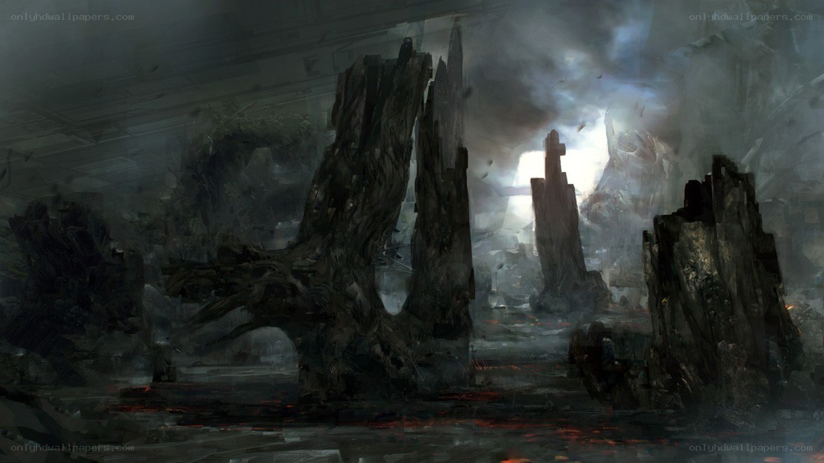 ruined forest landscape