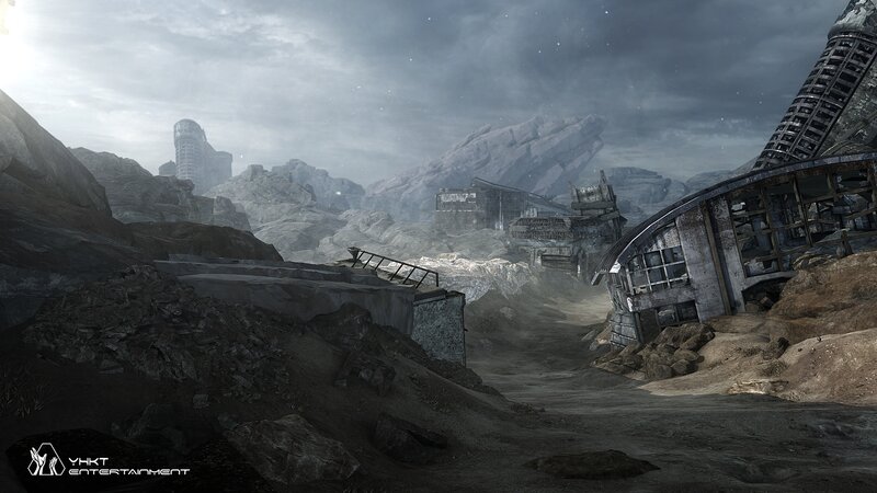 Ruined Futuristic City — Gray, Desolate