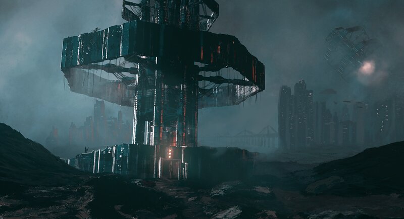 Ruined Futuristic Tower