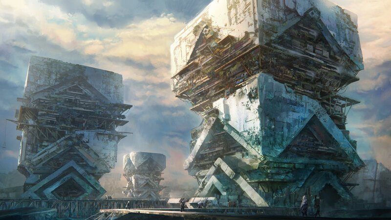 Ruined Futuristic Towers