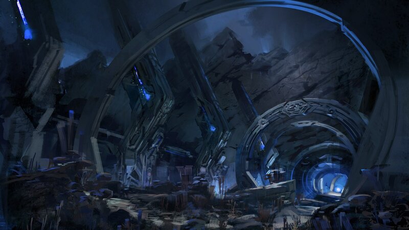 ruined futuristic tunnel