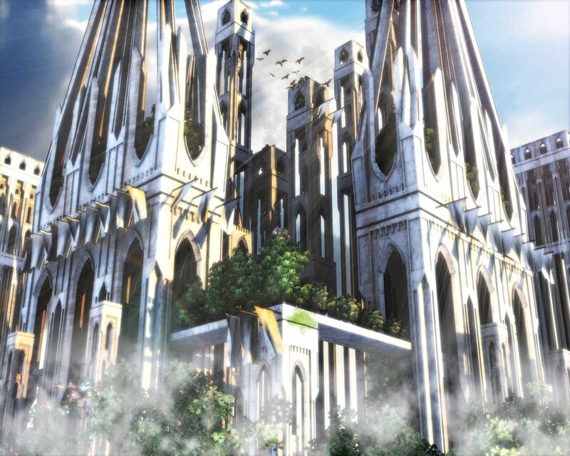 ruined gothic cathedral