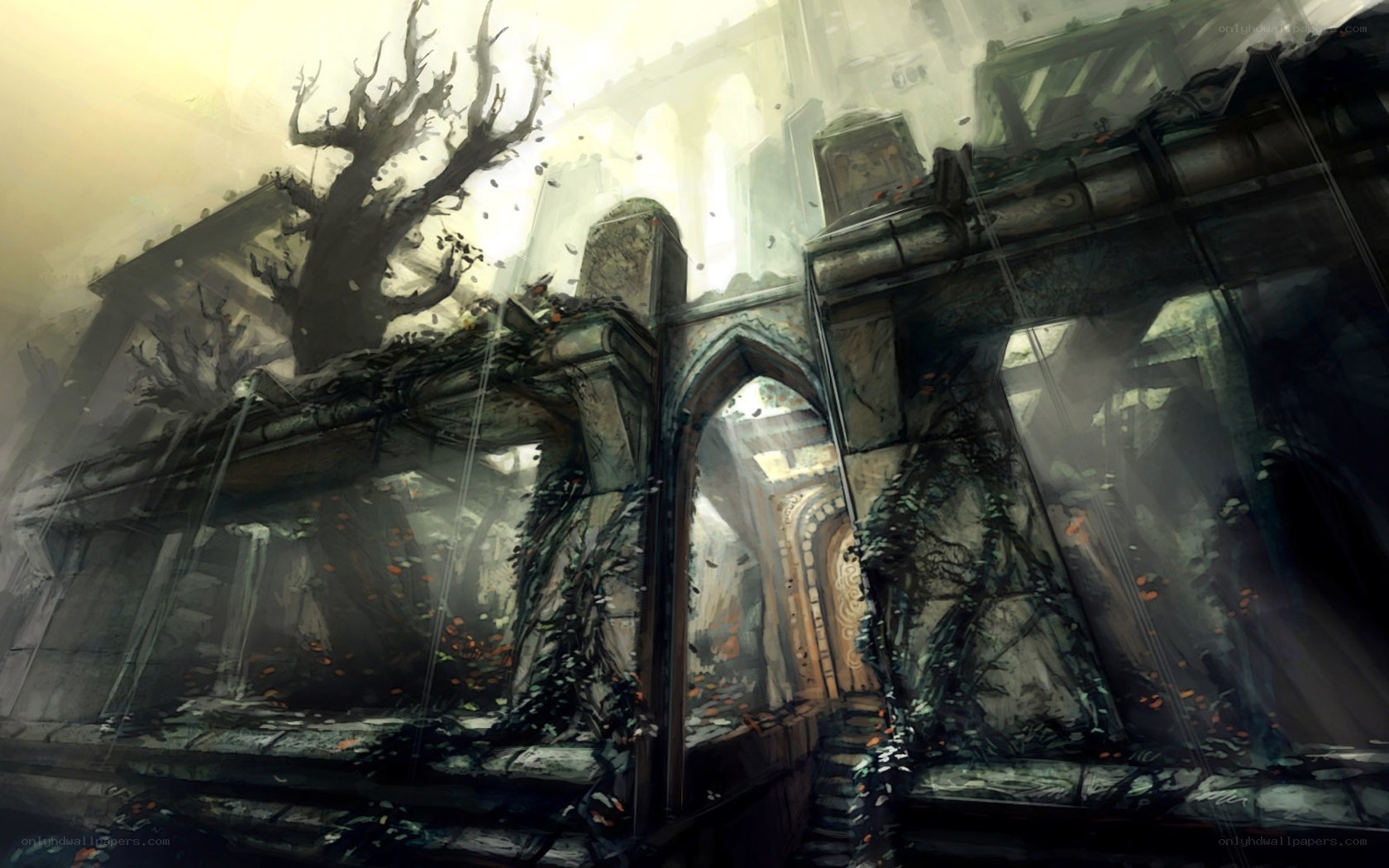 ruined gothic cathedral