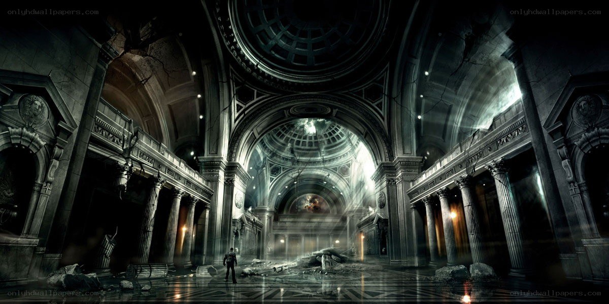 ruined grand hall