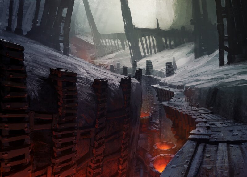 ruined industrial canyon