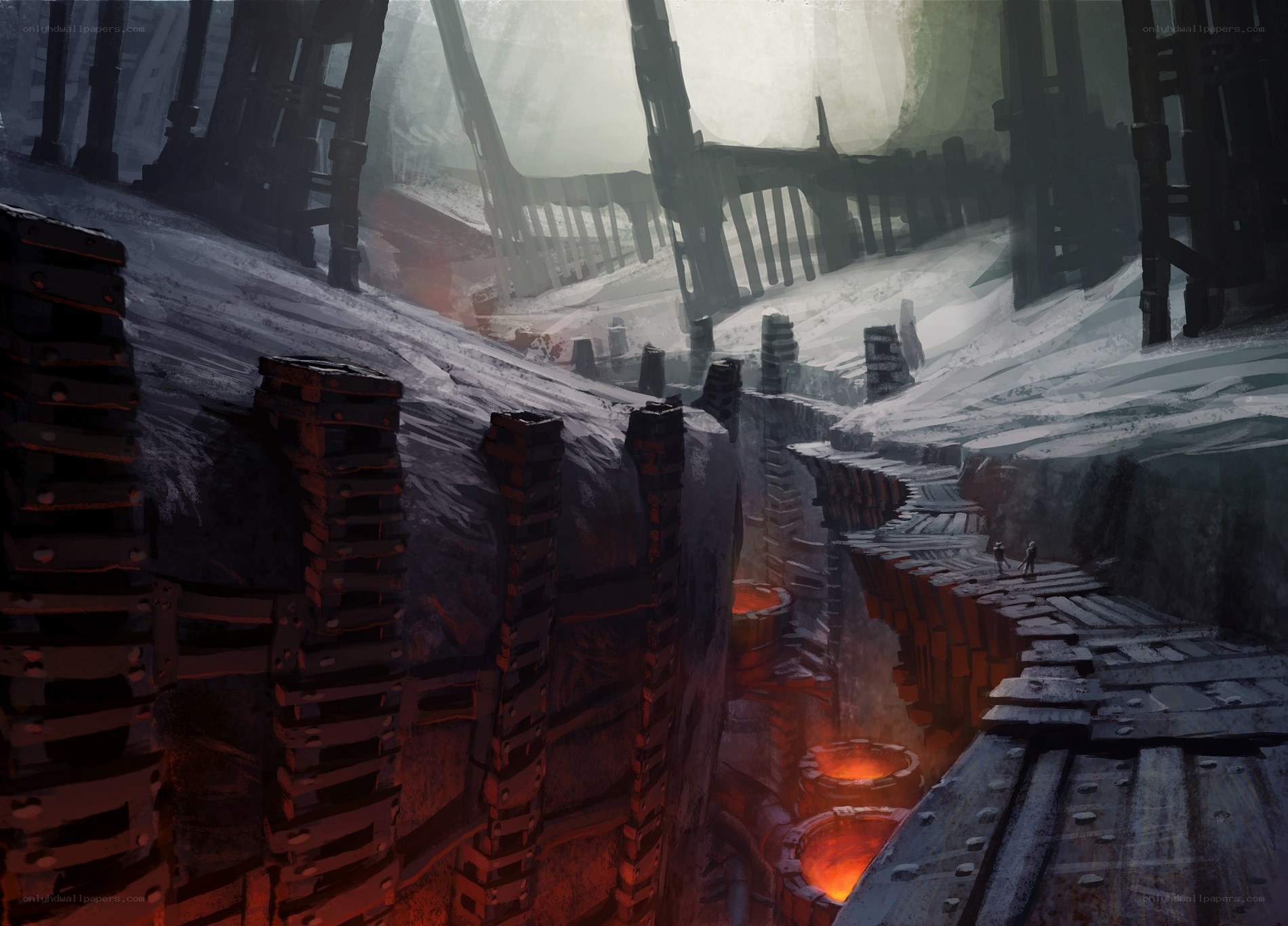 ruined industrial canyon