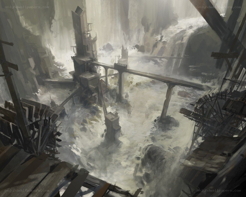 Ruined industrial canyon