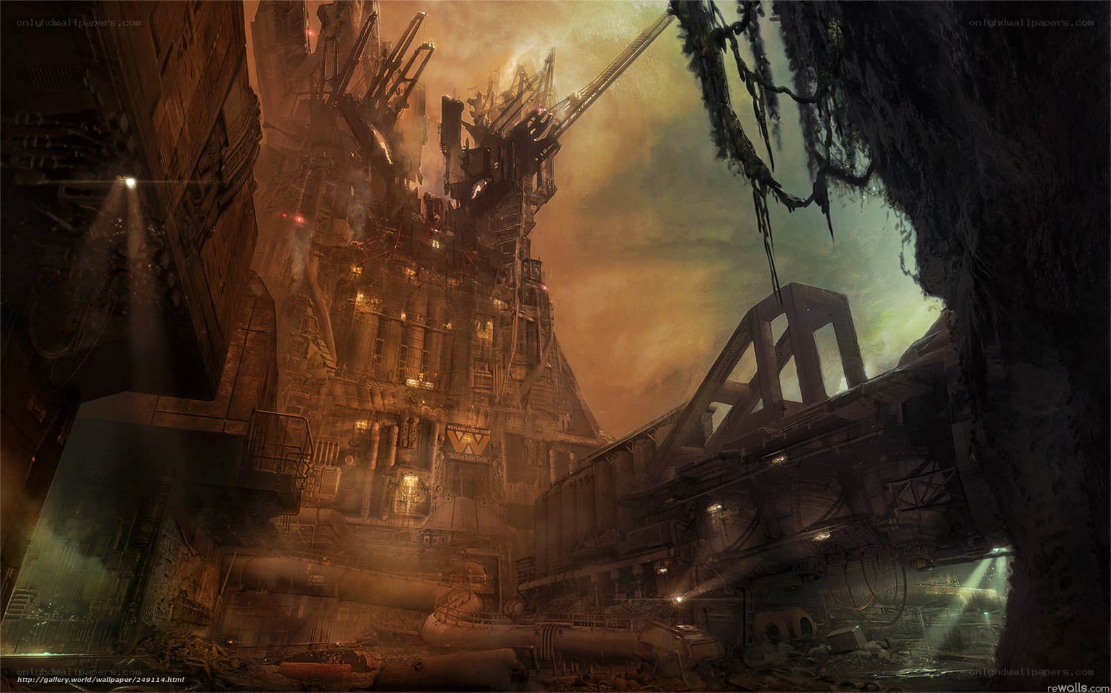 ruined industrial cityscape