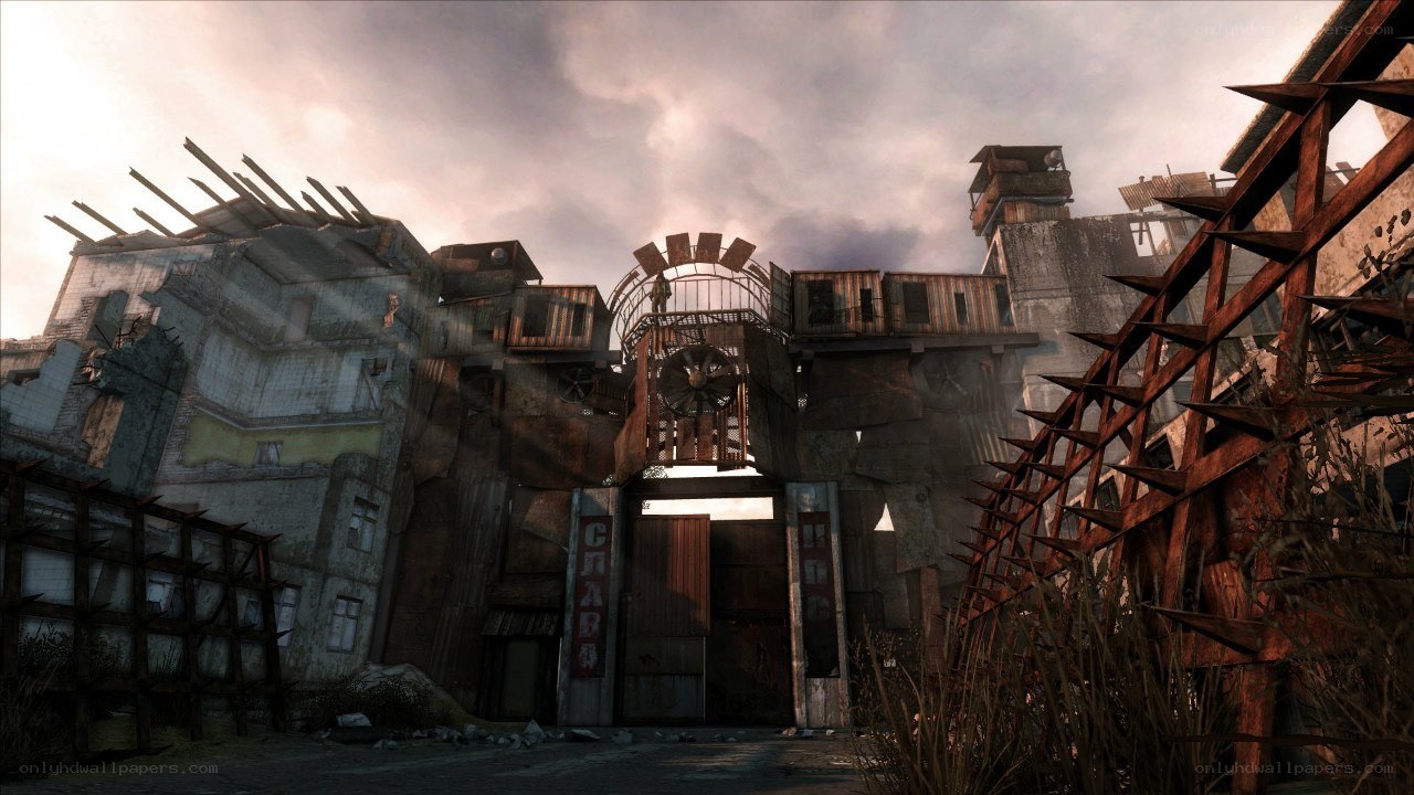 ruined industrial complex