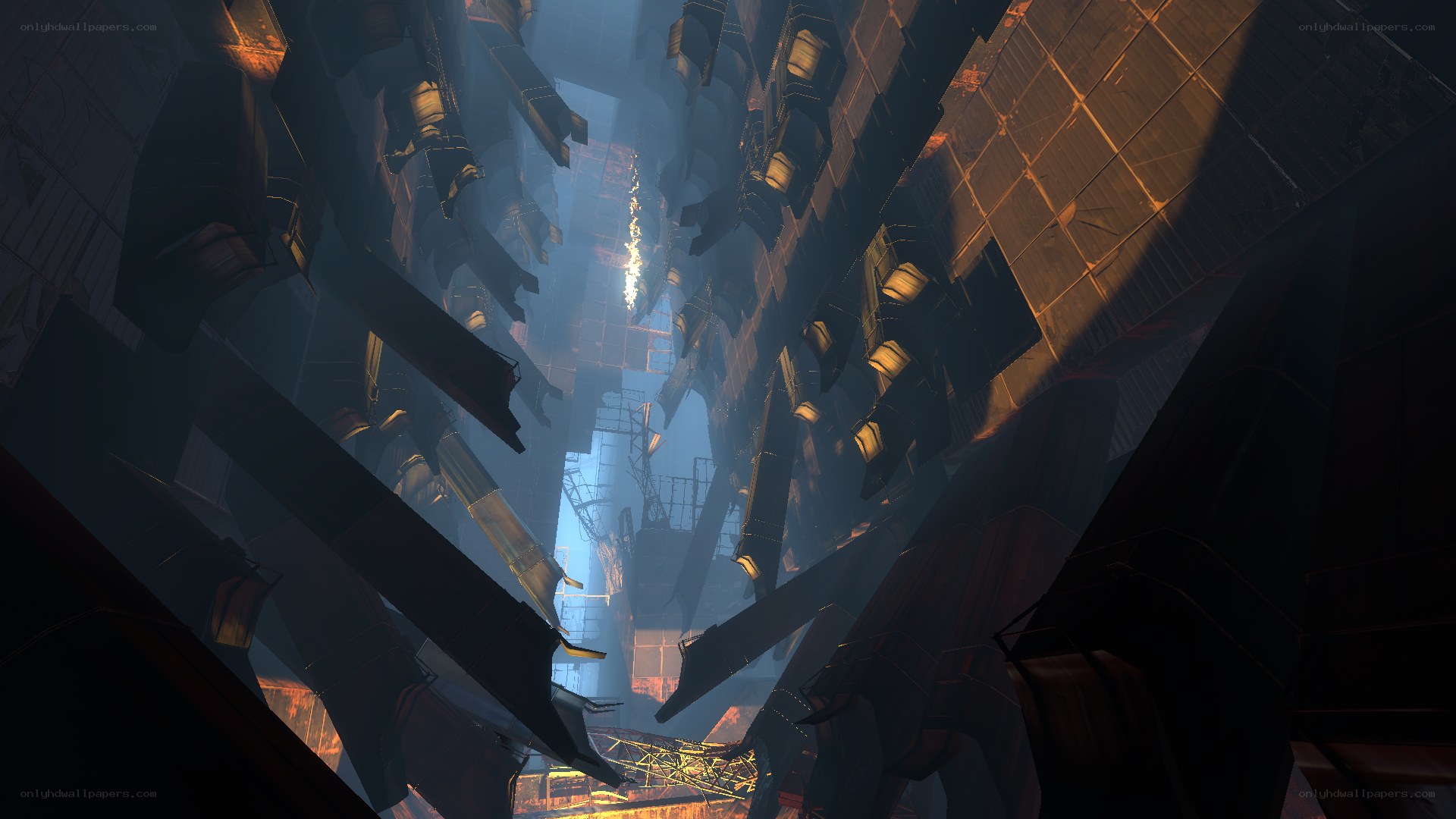 ruined industrial corridor