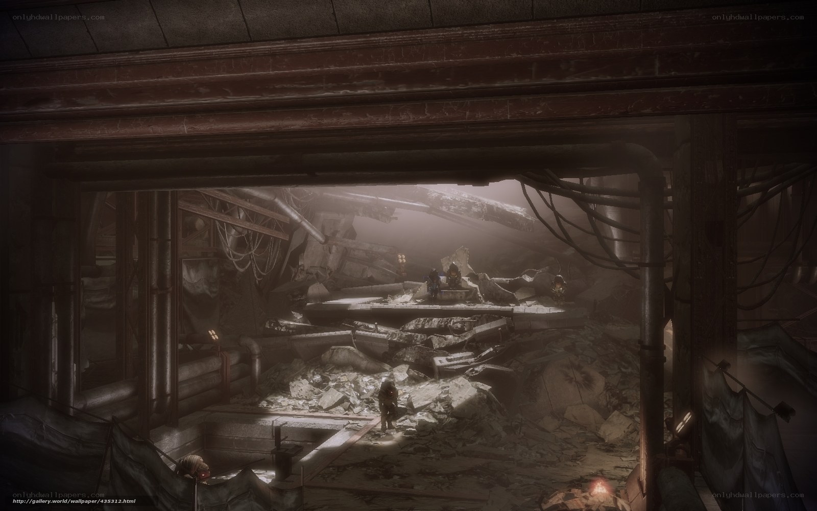 ruined industrial interior