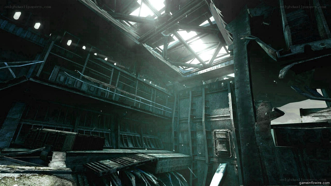 ruined industrial interior