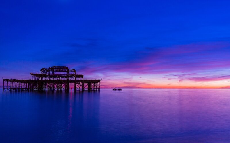Ruined Pier at Dusk