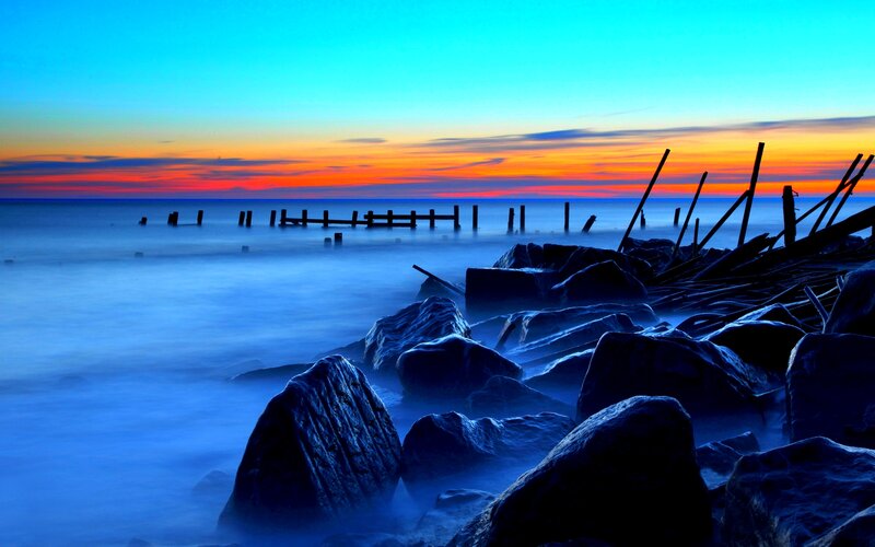Ruined Pier at Sunset