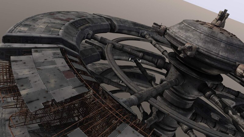ruined sci-fi space station