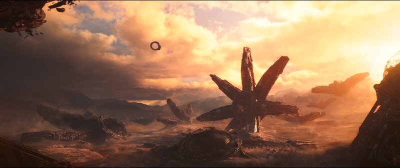 Ruined Spacecraft on Alien Planet — Orange