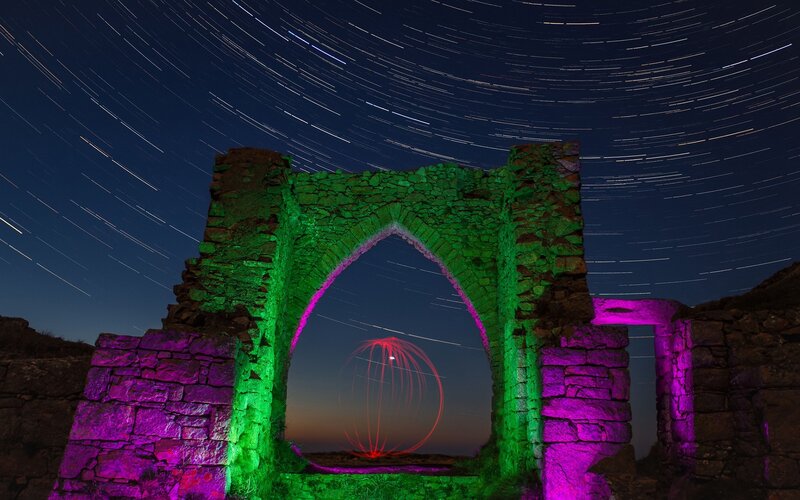 Ruined Stone Arch — Green, Dramatic
