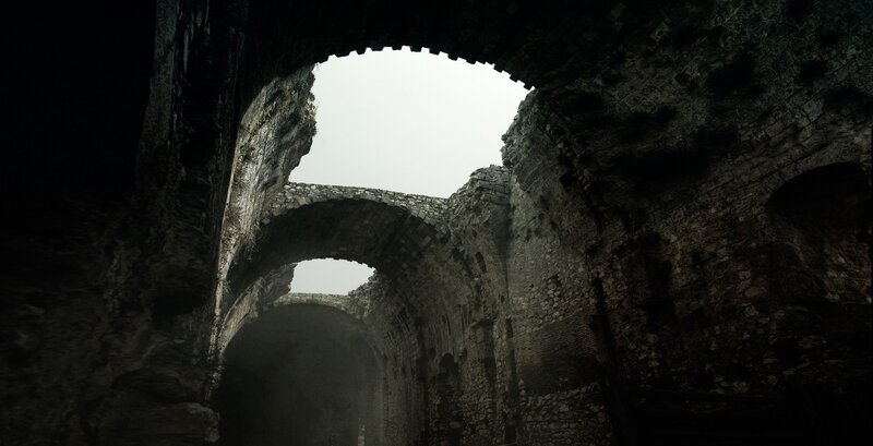 Ruined Stone Arches — Gray, Dramatic