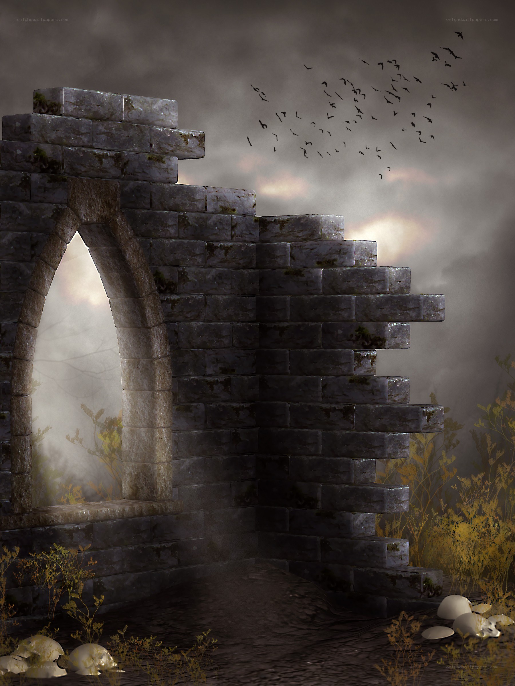 ruined stone archway