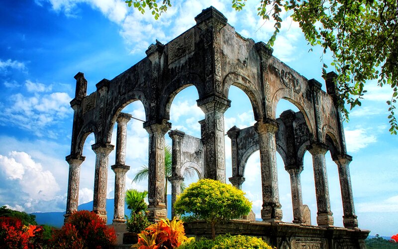 Ruined Stone Archway — Blue, Dramatic, Afternoon