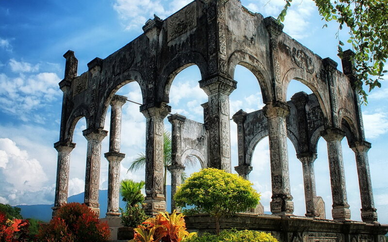 Ruined Stone Archway — Blue, Serene, Afternoon
