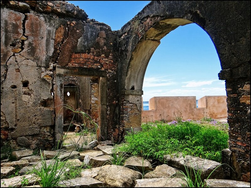 Ruined Stone Archway — Blue