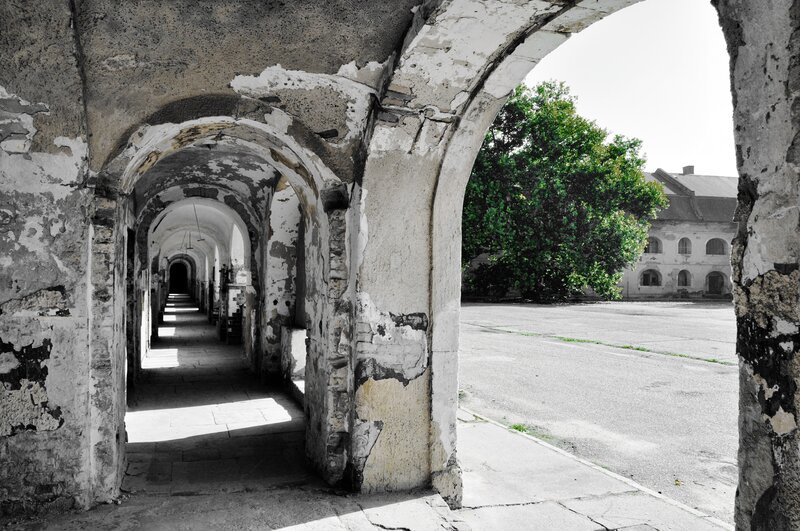 Ruined Stone Archway — Gray, Dramatic
