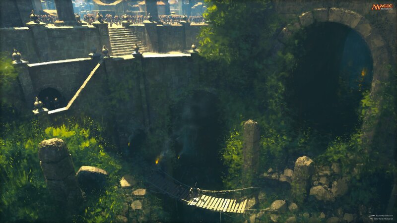 Ruined Stone Bridge — Green, Dramatic, Afternoon